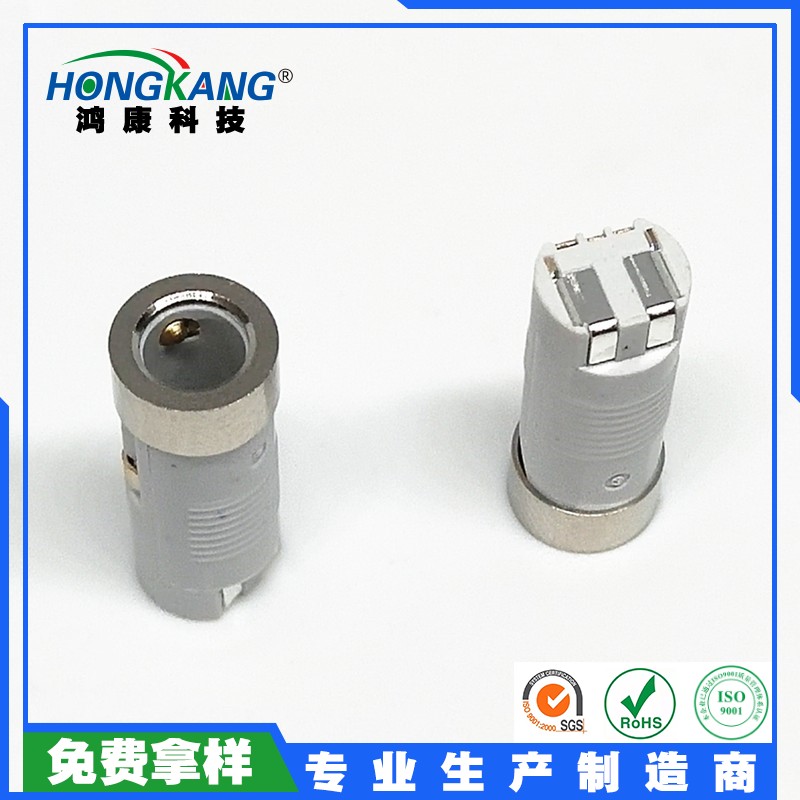 3.5MM焊线式耳机座 D款 5Pin 5.95普通亮镍 白胶 3#端子镀金
