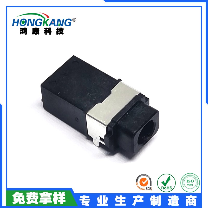 3.5防水耳机座有头板上6PIN前插后贴镀金